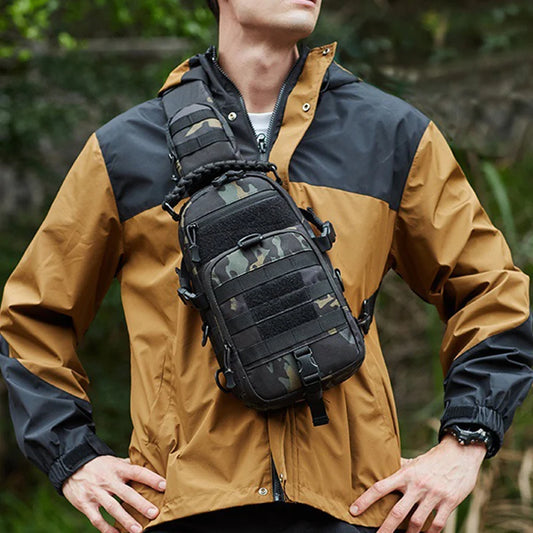 Camping Tactical Chest Bag – MOLLE Sling Backpack for Men, Outdoor Hiking, Cycling & Fishing