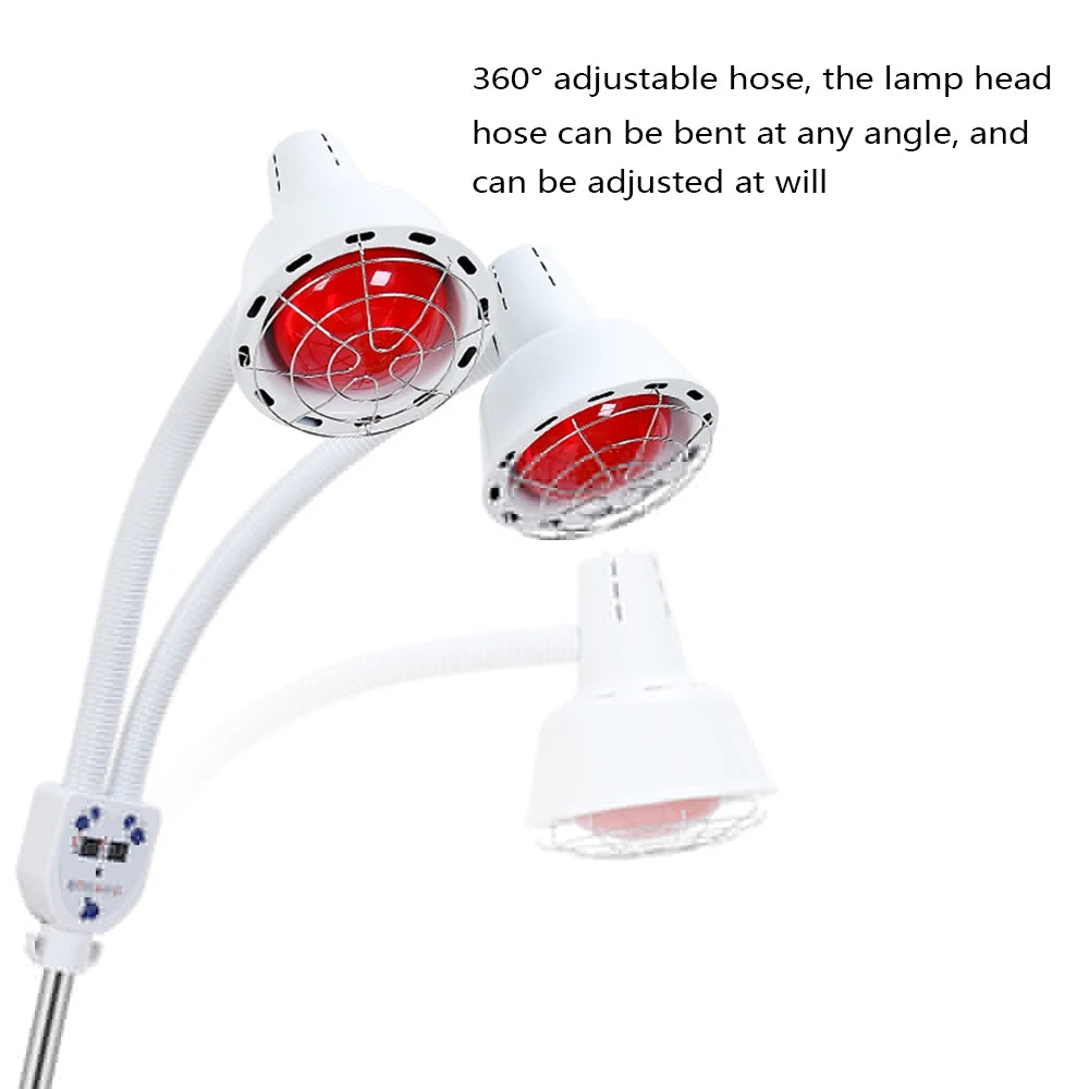Beauty Timer Health Care Lamp – 2 Head Floor Stand Infrared Heat Therapy Lamp for Physical & Medical Treatment