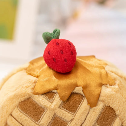 Cute Dessert Plush Toys – Soft Cake, Waffle, Pancake, Macaron, Éclair Stuffed Dolls for Kids Gift & Home Decor