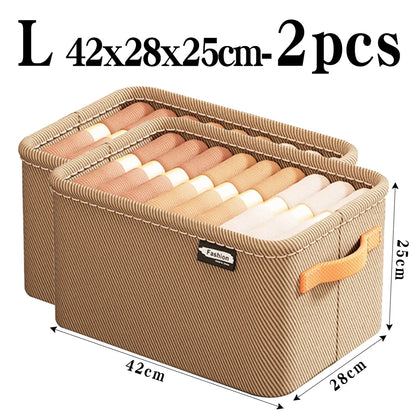 Thick Clothes Storage Organizer Box - Wardrobe Drawer Cabinet Organizer for Pants, Sweaters & Jeans