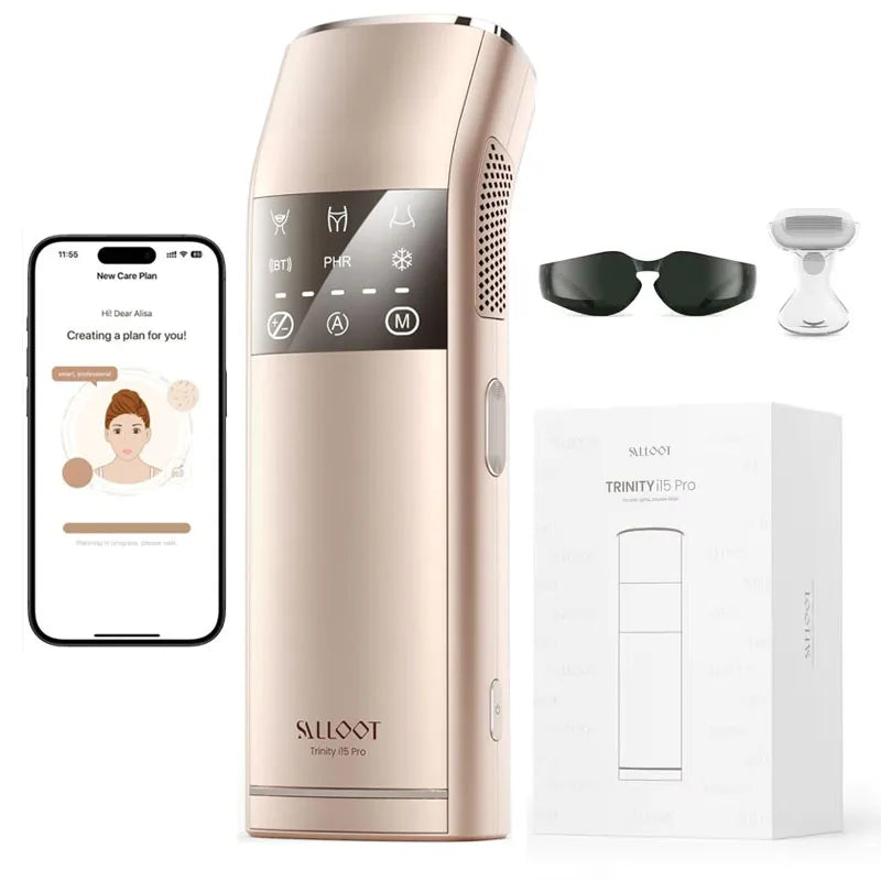 Trinity i15 Pro Sapphire Ice Cooling IPL Laser Hair Removal Device – 27J 999,999 Flash Home Epilator with 0.15s Flash, Dual Light & Pulse Technology, LED Display Skin Care Tool