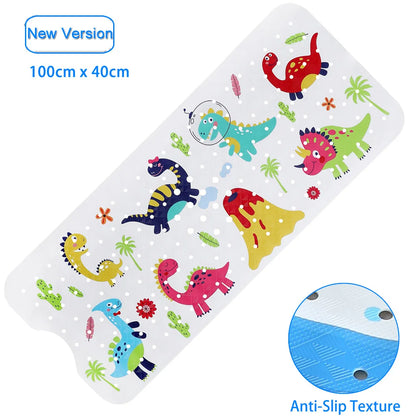 Large Cartoon PVC Bath Mat – Anti-Slip Shower & Bathtub Mat with Suction Cups, Soft Massage Pad for Kids & Elderly