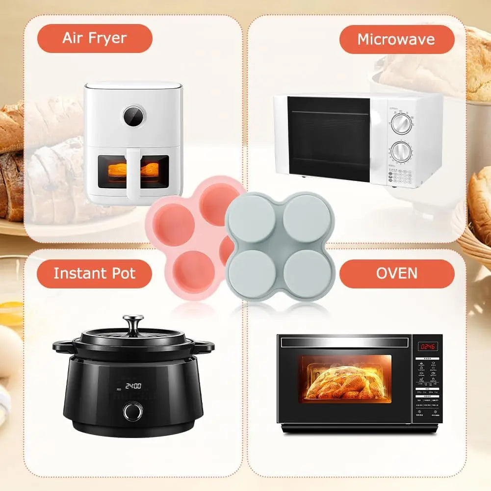 Reusable Silicone Air Fryer Egg & Cupcake Mold – Non-Stick Baking Cups for Air Fryer & Toaster Oven Accessories