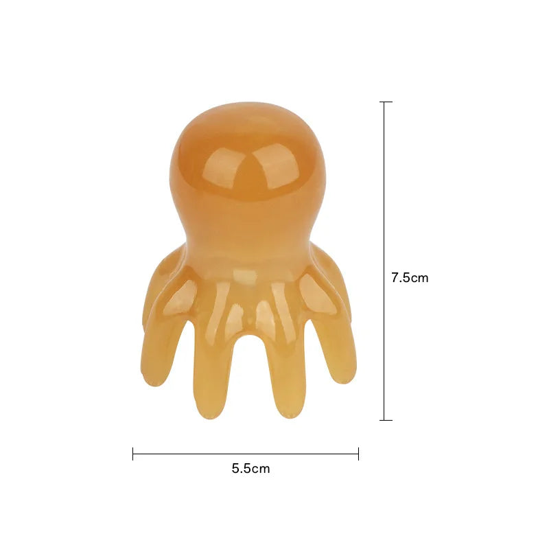 Octopus Scalp Massager Comb - Manual Acupressure SPA Tool for Head Meridian Relaxation & Massage