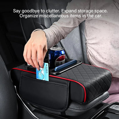 Universal Car Center Console Armrest Cushion – Heightening Pad with 2 Cup Holders, All-Season Auto Armrest Pillow Cover for Comfort & Storage