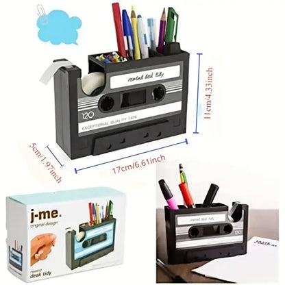 Miniso Retro Pop Tape Pen Holder – Multifunction Desktop Stationery Organizer Gift