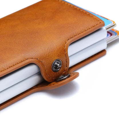 RFID Carbon Fiber Slim Wallet for Men – Mini Card Holder with 14 Slots, Small Money Bag Purse