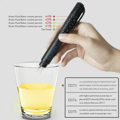 Effortless Brake Maintenance: Universal Brake Fluid Tester - Accurate Oil Quality Diagnostic Tool with LED Indicator, Liquid Testing Pen for Automotive Brake Oil