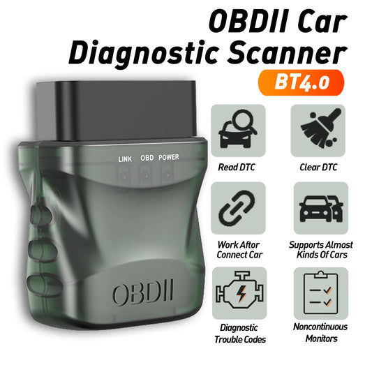 Bluetooth OBD2 Scanner - OBDII/EOBD Car Code Reader with Reset Diagnostic Tool