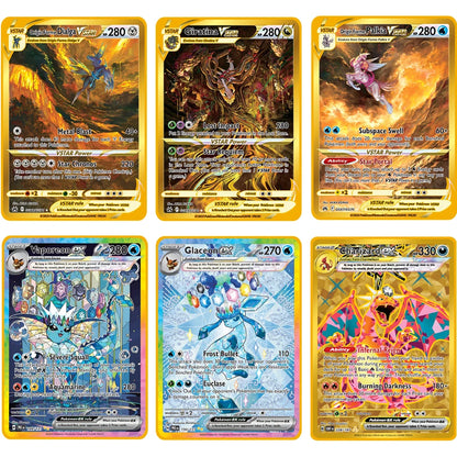 2025 Metal Pokémon Card - Arceus Charizard Mewtwo VMAX GX EX Gold Anime Collectible Card