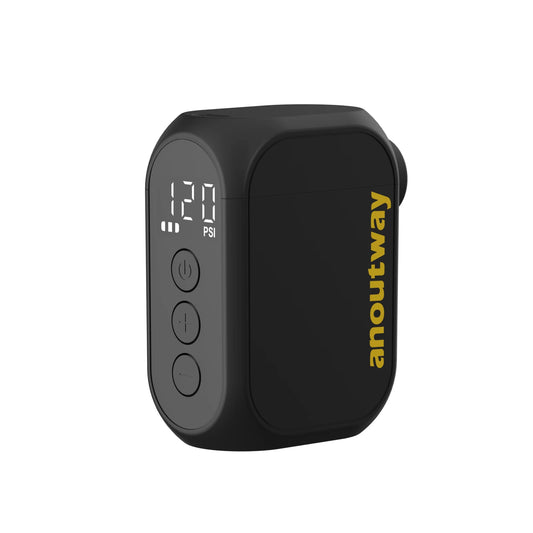 Anoutway AT1 Pro Mini Electric Bike Pump – Cordless Tire Inflator with Screen, 120PSI Max, 25-Min Fast Charging, 450mAh Battery