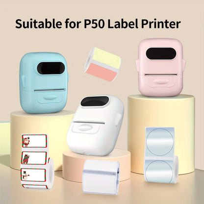 P50 Mini Portable Wireless Thermal Label Printer – Supports 12-50mm Colorful Thermal Paper