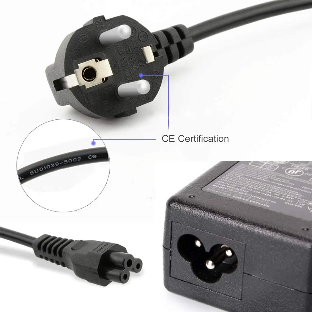 1.5M EU 3-Pin Laptop Power Cord - Universal AC Charger Cable for HP, Dell, Toshiba, Sony, ASUS, Lenovo & Samsung Notebooks