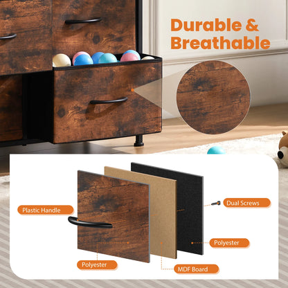 Dresser for Bedroom – 9 Fabric Storage Drawers, Tall Chest Organizer for Adult & Kids Clothes, Closet Cabinet Furniture