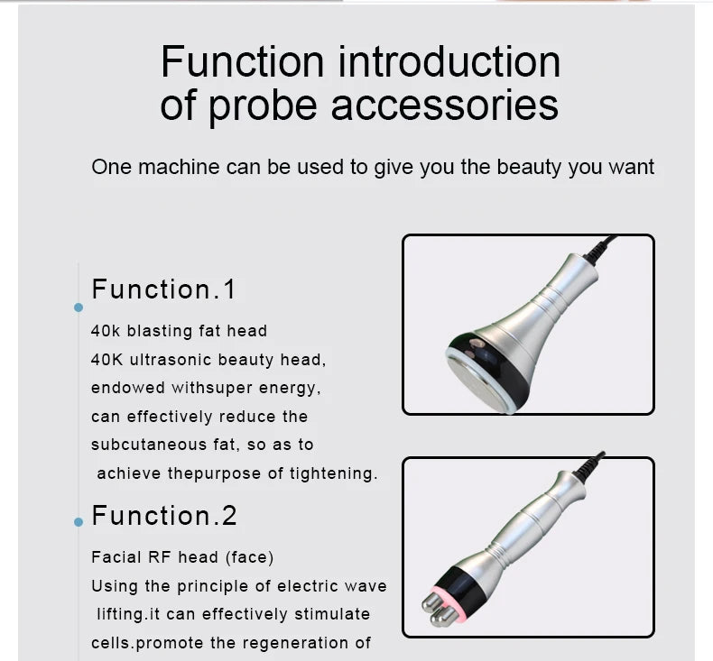 40K Cavitation 4 in 1 Ultrasonic RF Machine – Body Shaping, Weight Loss, Skin Tightening & Facial Lifting Device