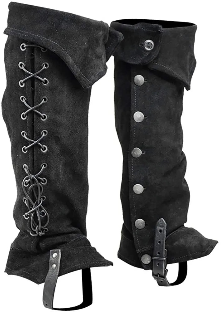 Halloween Medieval Bandage Shoe Covers – Unisex Leg Guard Boots for Viking, Warrior & Knight Cosplay Armor