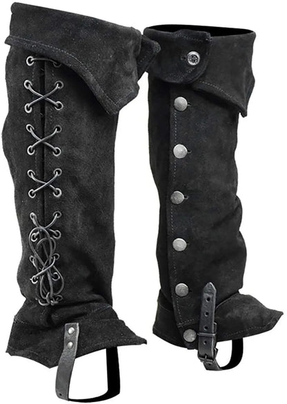 Halloween Medieval Bandage Shoe Covers – Unisex Leg Guard Boots for Viking, Warrior & Knight Cosplay Armor
