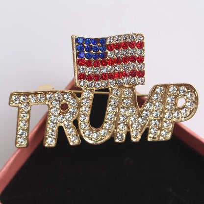 Hot Selling Trump America Flag Brooch – High-Quality Patriotic Pin Badge