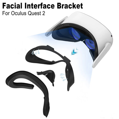 PU Leather 3D Shaped Facial Interface Replacement for Oculus Quest 2 — Breathable Sweat Guard Face Pad Accessory