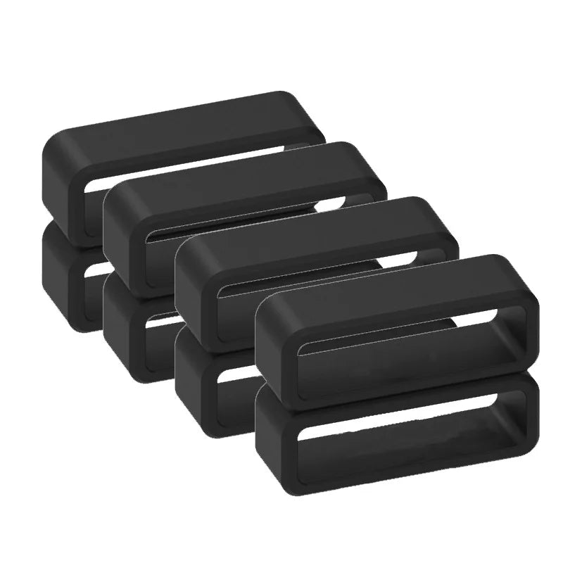 Silicone Watch Band Keeper Loops - Replacement Strap Holder Rings in 16mm–26mm Sizes, 2–10 Piece Set