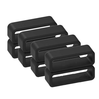 Silicone Watch Band Keeper Loops - Replacement Strap Holder Rings in 16mm–26mm Sizes, 2–10 Piece Set