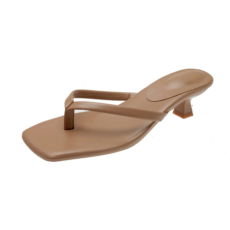 Women's Summer Clip Toe Comfort Slide Sandals – Casual Low Heel Street Style Slippers
