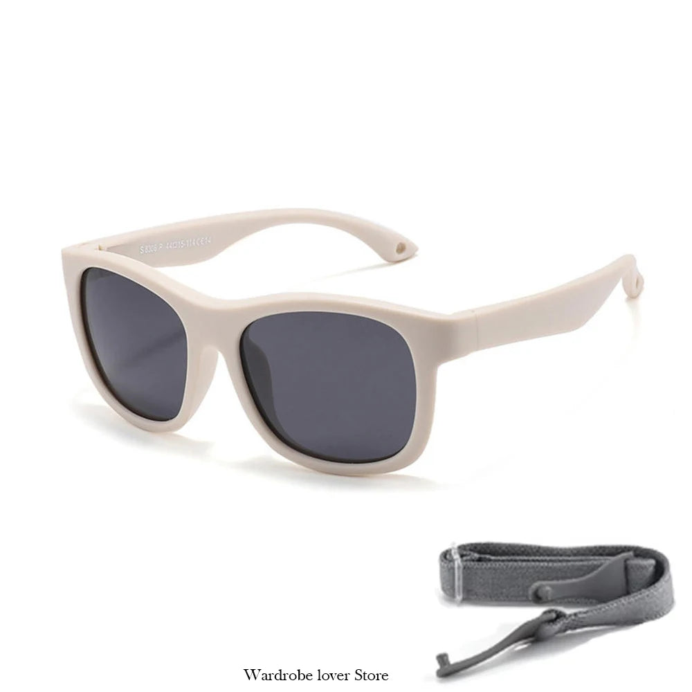 2025 Polarized Kids Sunglasses – UV400 Infant & Toddler Shades with Soft Frame and Safety Cord for Ages 1–3