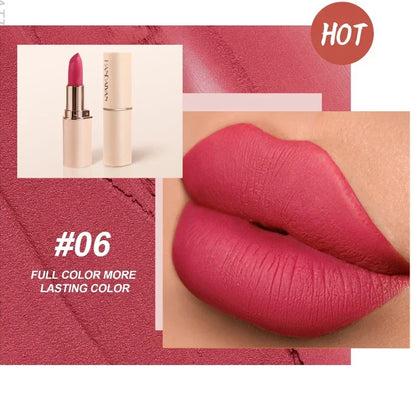 Deep Red Matte Lipstick – 8 Colors, Waterproof, Non-Stick Cup, Velvet Lip Balm, Dark Red Lipsticks for Easy Application
