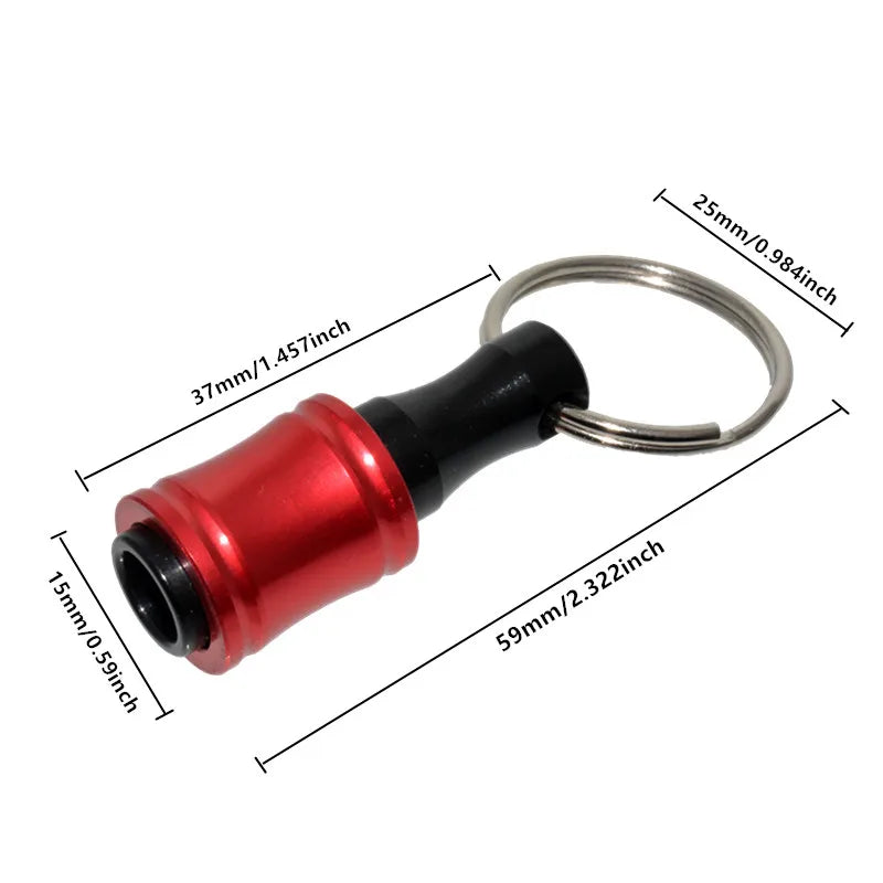 6pcs/Set 1/4" Hex Shank Screwdriver Extension Rod Holder - Key Chain Adapter Drill Bit Quick Replacement, Portable Hand Tool