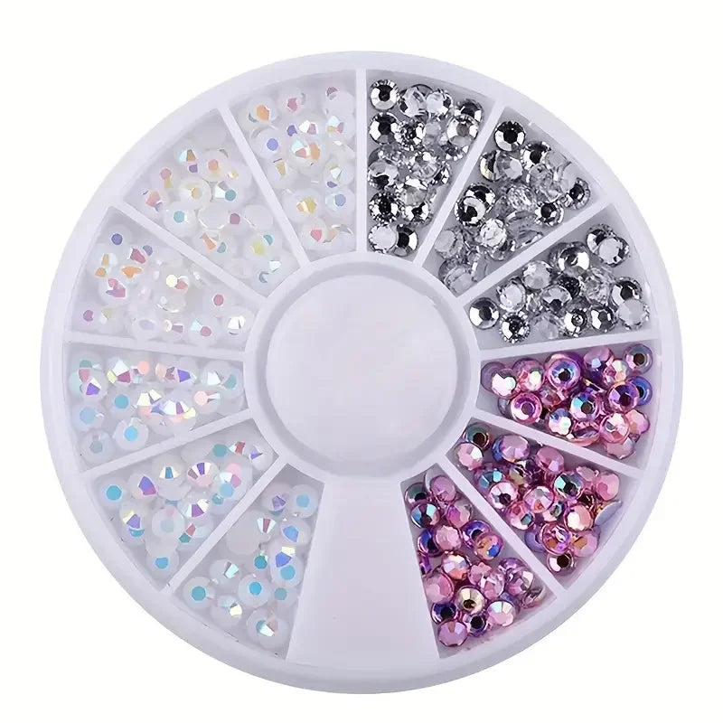 Nail Art Rhinestone Gems - Glitter Crystal Beads Manicure Decoration Accessories for Professional Nail Design