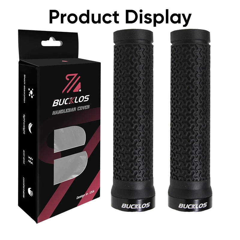 BUCKLOS Lock-On Bicycle Handlebar Grips — Anti-Slip Waterproof MTB Damping Cuffs for Mountain Bikes