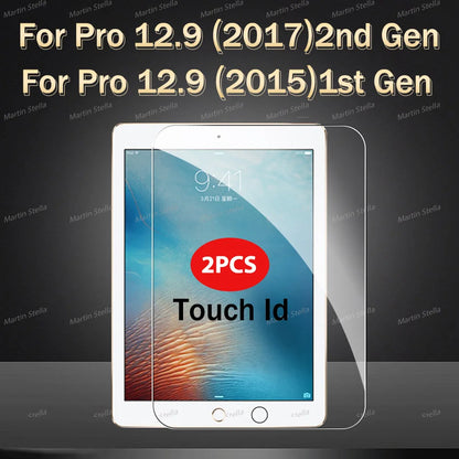 2-Pack Tempered Glass Screen Protector for iPad Pro & Air 12.9"/13"/11" — Compatible with M2/M3/M4/M5 (2024–2025)