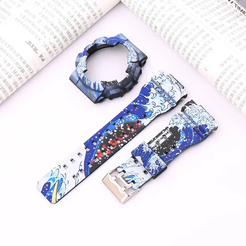 All-in-One Rubber Strap Case for G-Shock GA2100, GA2110, DW5600, 5610, GA-110 & BA-110 – High Quality Replacement Band & Bezel