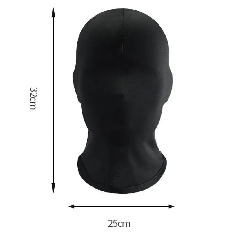 Black Full Face No-Hole Balaclava Hat – Unisex Army Tactical UV Protection Ski Mask for Bike & Motorcycle