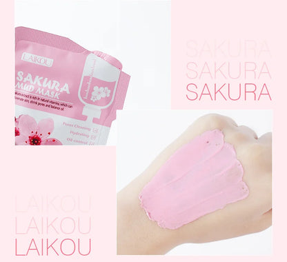 50pcs LAIKOU Sakura Mud Facial Masks – Moisturizing, Anti-Aging, Anti-Acne Deep Cleansing Skincare Face Mask