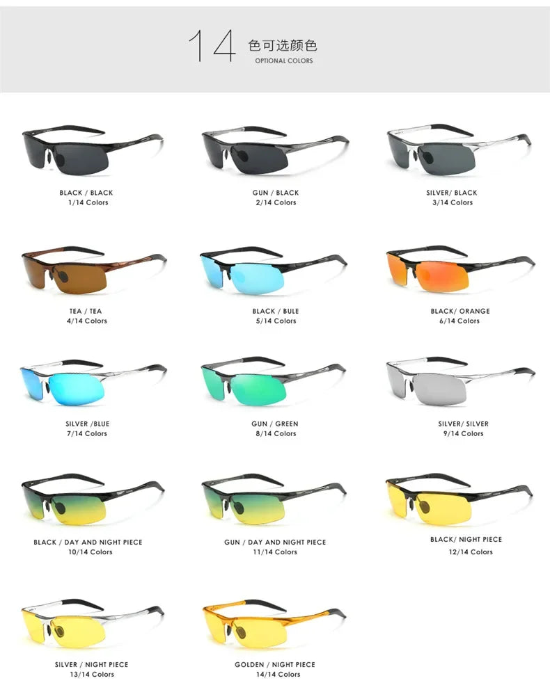 AORON Men’s Driving Sunglasses — Polarized UV400 Anti-Glare Retro Sport Glasses with Aluminum Magnesium Frame