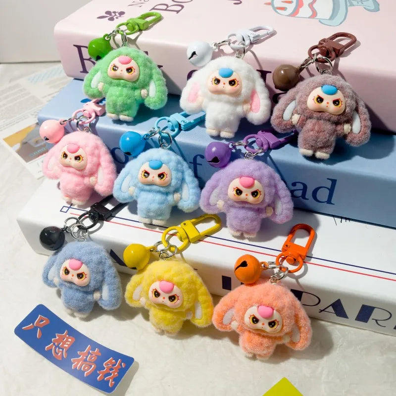 Plush Baby Keychain Bowknot Bag Pendant Hanging Charm for Phone Car Backpack Labobu Gift