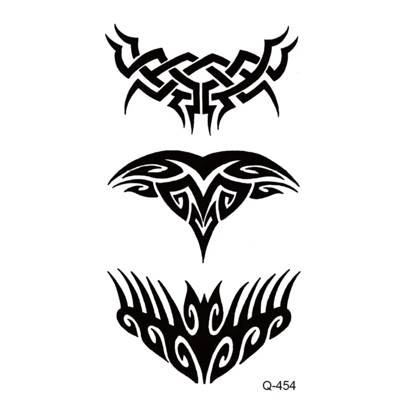Waterproof Temporary Tattoo Stickers - Mini Black Rose, Butterfly, Arrow, Flower, Wings, Maori, and Snake Designs for Wrist and Neck