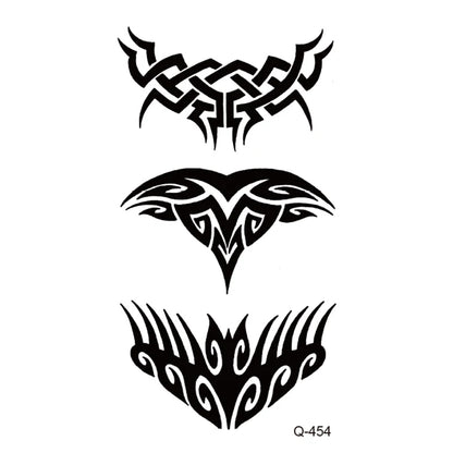 Waterproof Temporary Tattoo Stickers - Mini Black Rose, Butterfly, Arrow, Flower, Wings, Maori, and Snake Designs for Wrist and Neck