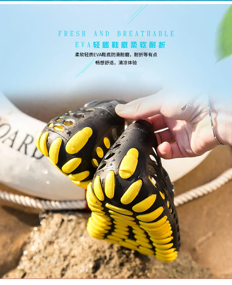 Men’s Vacation Beach Sandals - Unisex Lightweight Aqua Shoes, Outdoor Wading & Garden Slippers, Large Size Travel Footwear