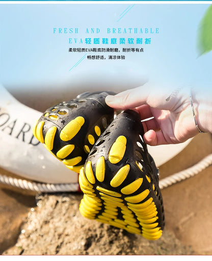 Men’s Vacation Beach Sandals - Unisex Lightweight Aqua Shoes, Outdoor Wading & Garden Slippers, Large Size Travel Footwear