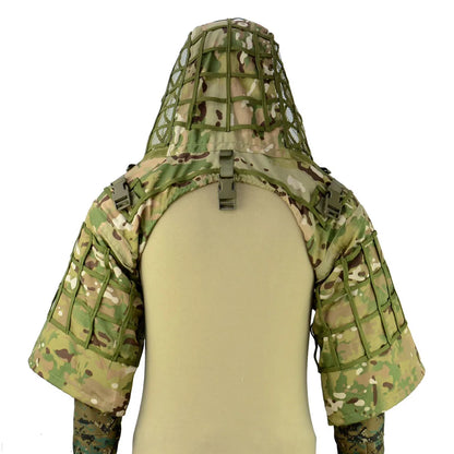 Ghillie Suit Set | Camouflage Hunting Poncho, Base, Cape & Sniper Viper Hood for Airsoft & Paintball