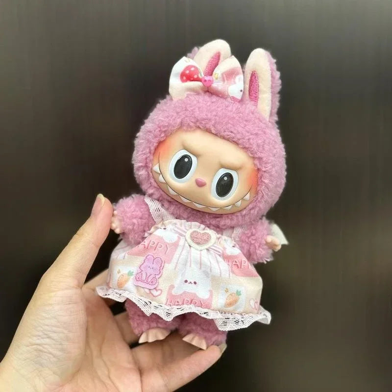 Mini Plush Doll Clothes Set – Kpop EXO Labubu Idol Overalls Outfit for 15-17cm Dolls, Clothing Gift