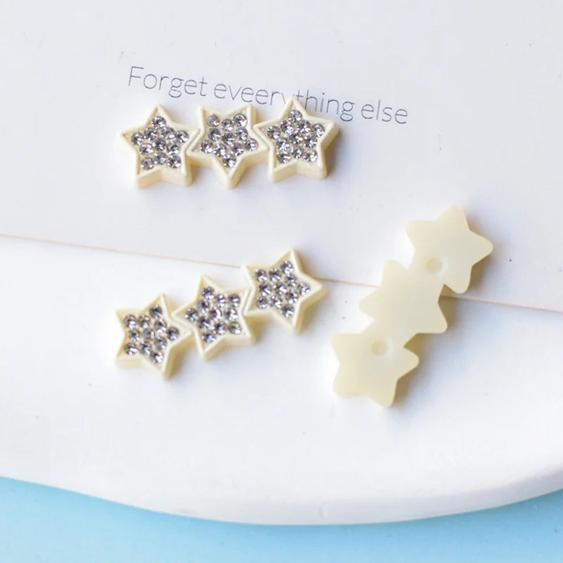 WFFNNKC 10Pcs Kawaii Rhinestone Star Flatback Resin DIY Accessories – Wedding, Scrapbooking, Hairpin, Jewelry & Brooch Decor