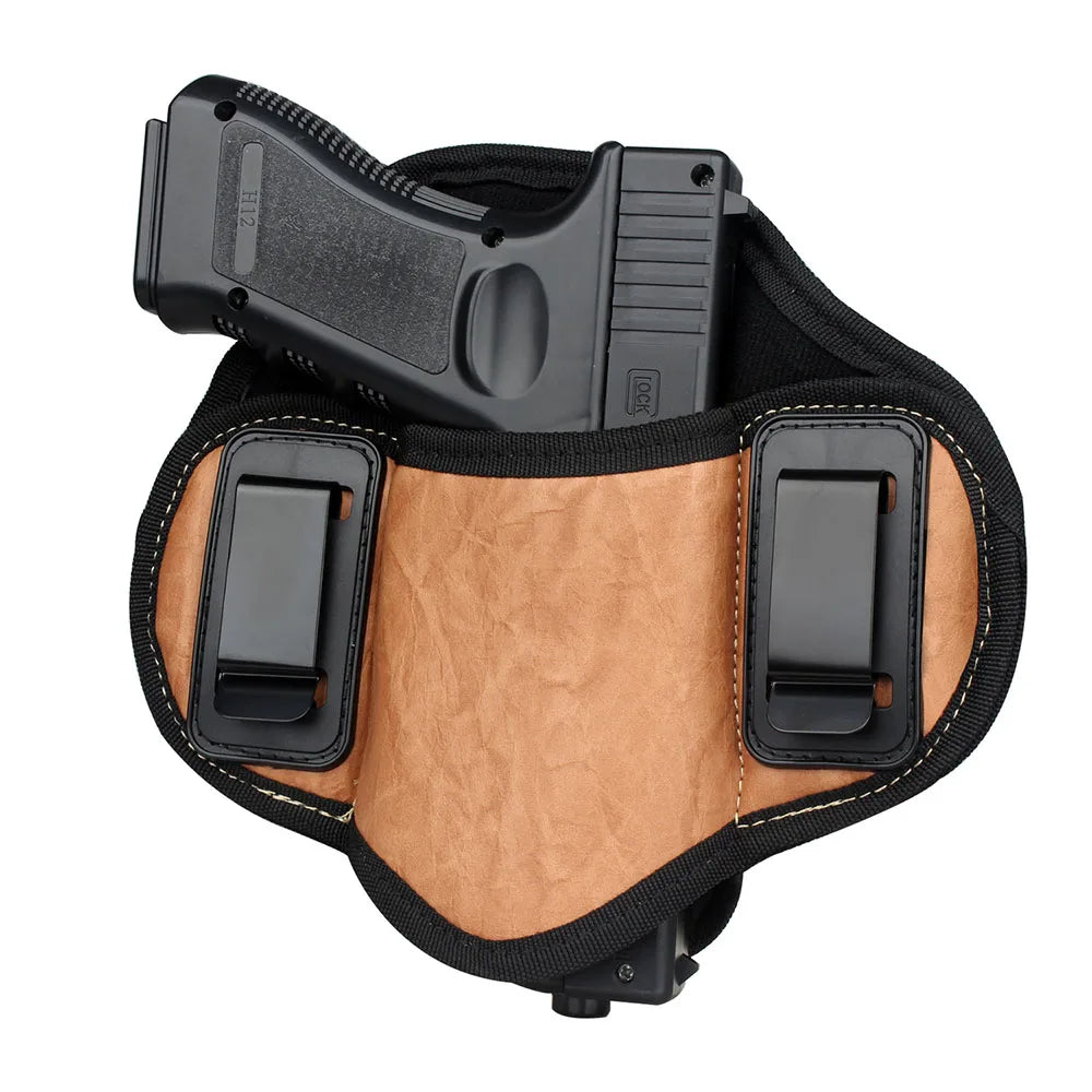 Tactical PU Leather Concealed Gun Holster – Universal Fit for Glock, Sig Sauer, Beretta & Similar Pistols – Hunting Waist Carry Pouch