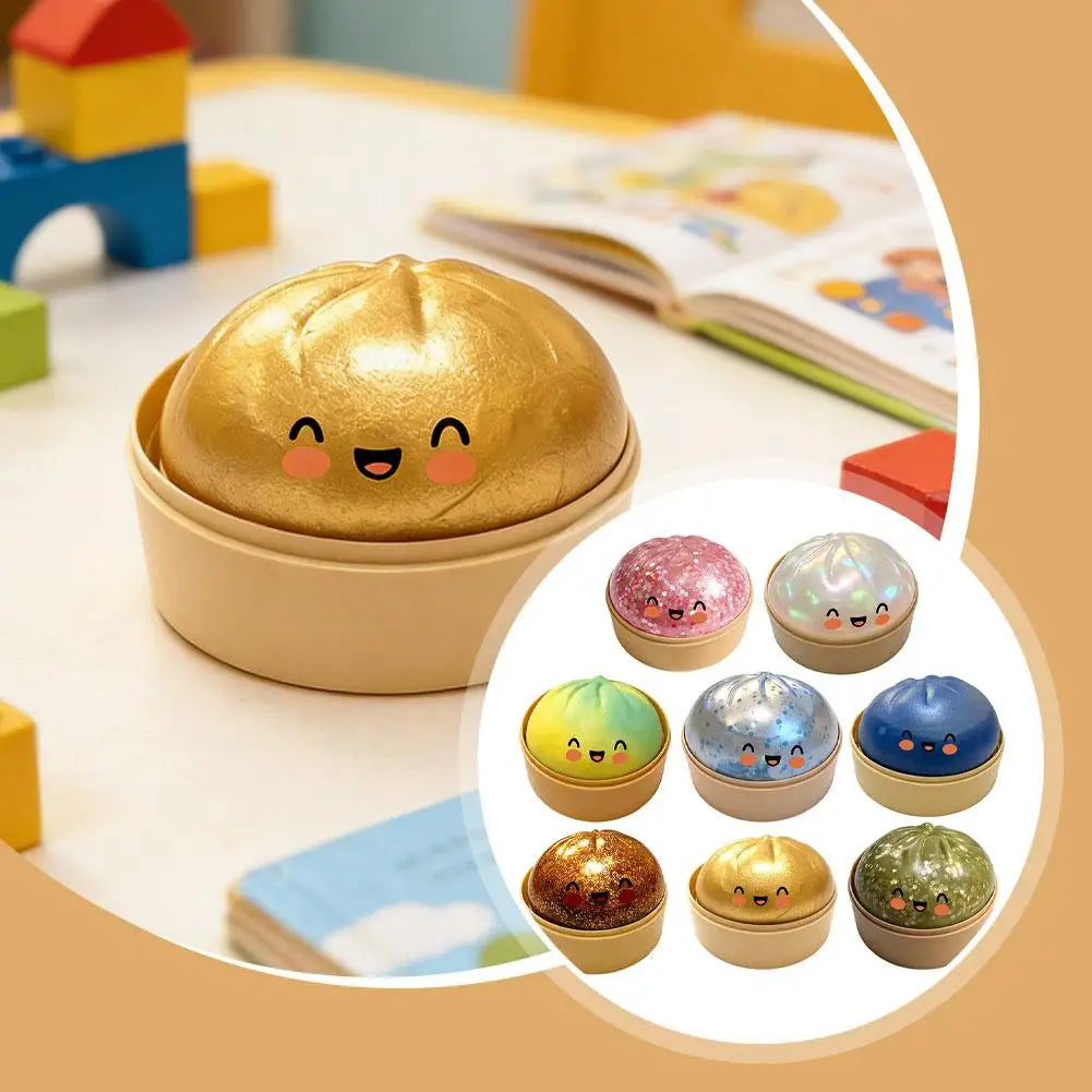 Realistic Giant Dumpling Squishy Toy – Soft TPR Bamboo Steamer Fidget Stress Relief & Creative Gift