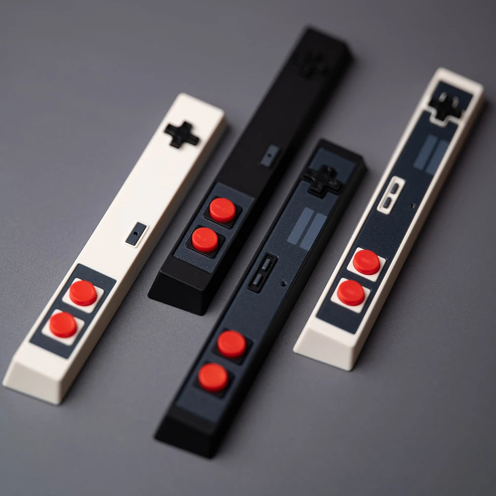 Retro Gamepad Keycap 6.25u Spacebar – Artisan ABS Keycap for MX Switches, Black & White for Mechanical Gaming Keyboards