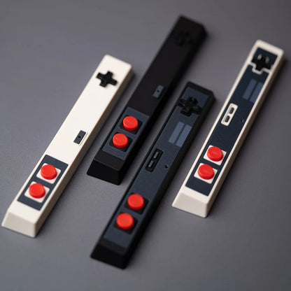 Retro Gamepad Keycap 6.25u Spacebar – Artisan ABS Keycap for MX Switches, Black & White for Mechanical Gaming Keyboards