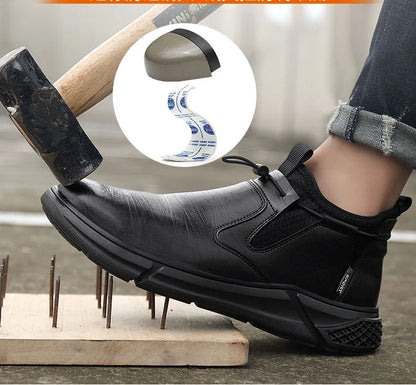 Fashion Safety Shoes for Men – Steel Toe Work Boots, Indestructible Puncture-Proof Protective Footwear