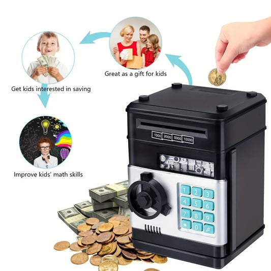Electronic Piggy Bank with Automatic Mini Safe, Password Lock, and Coin Counter – The Ultimate Child's Gift!